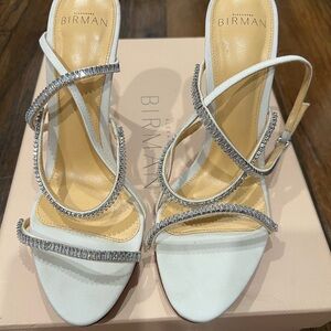 Alexandre Birman white sparkly shoes